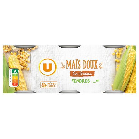 Les Produits U - Maïs doux en grains (3 pièces)
