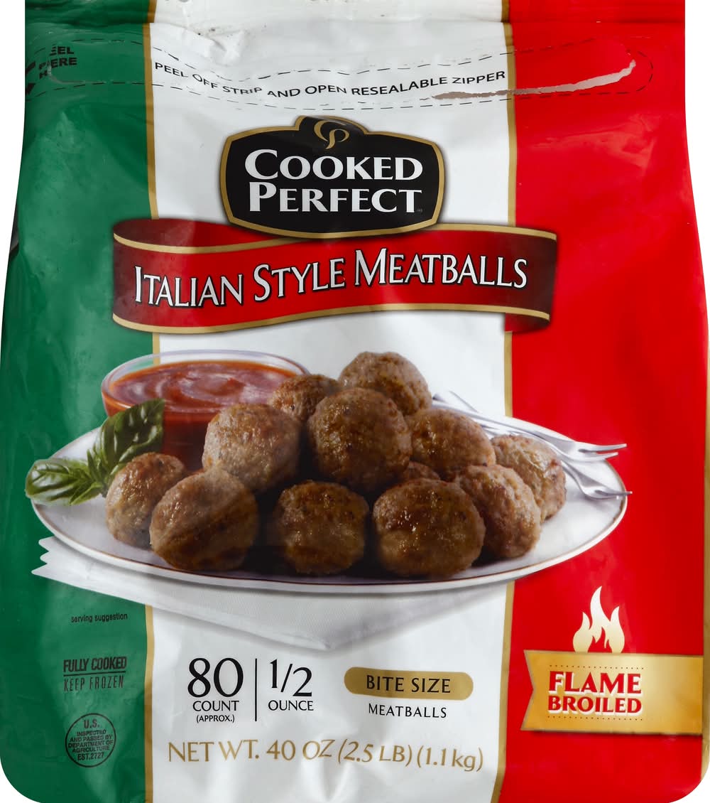 Cooked Perfect Italian Style Meatballs (40 oz, 80 ct)