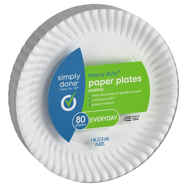 Simply Done Coated Heavy Duty Paper Plates (80 ct)