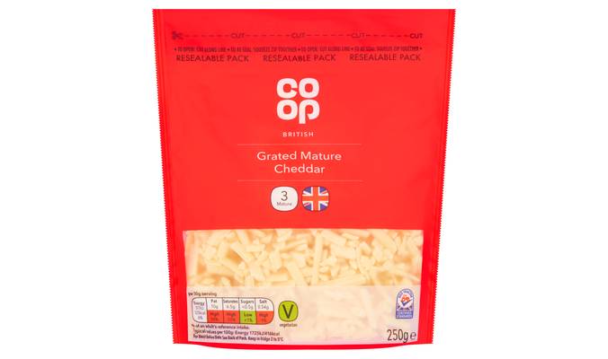 Co-op British Grated Mature Cheddar 250g