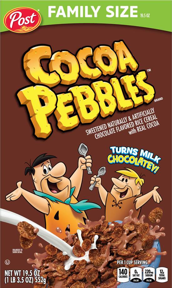 Post Cocoa Pebbles Family Size Cereal