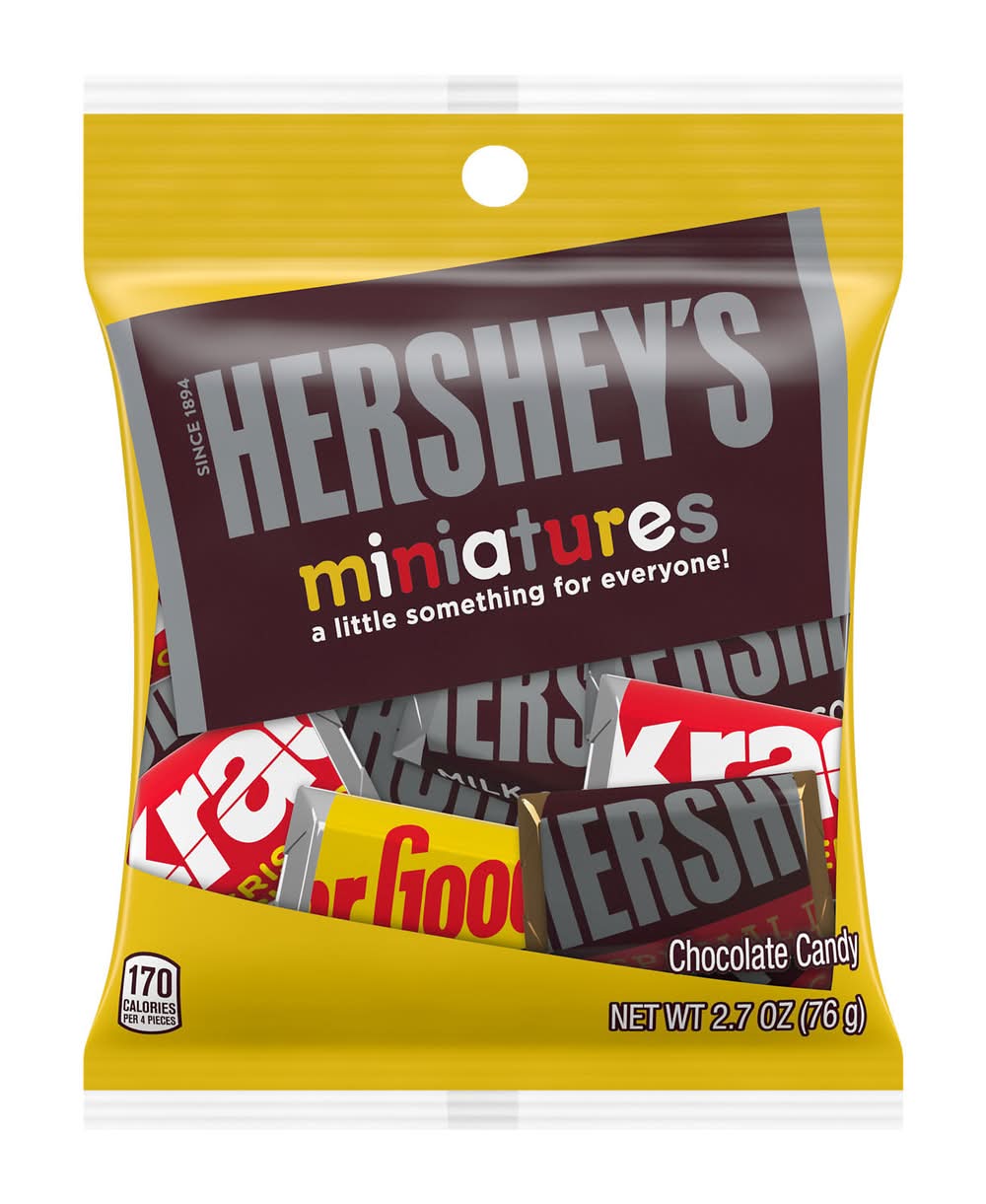 Hershey's Miniatures Candy Bag, Chocolate (2.7 oz)