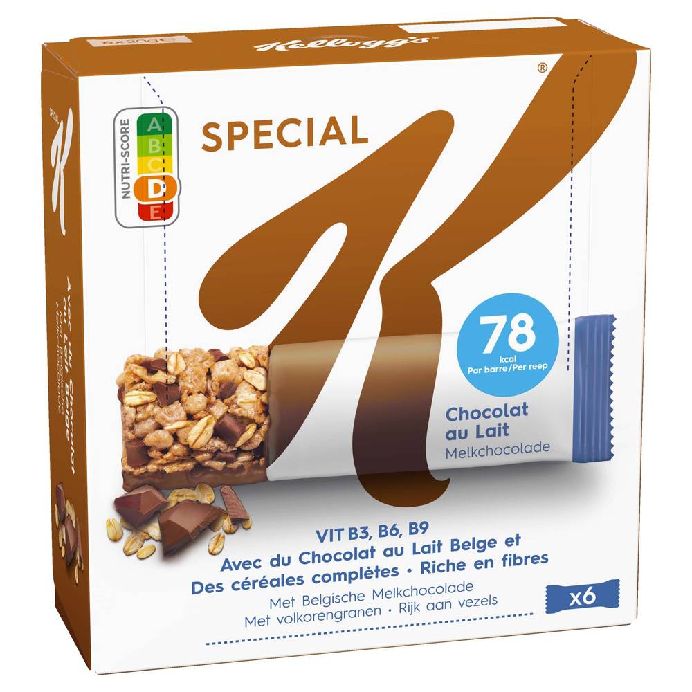 Kellogg's - Barres céréales special chocolat au lait (6 pièces)