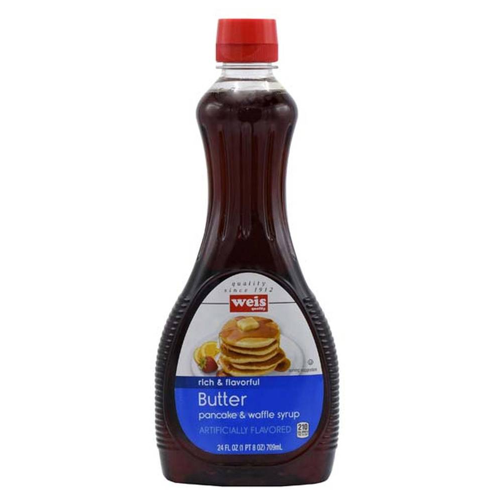 Weis Quality Pancake and Waffle Syrup, Butter (24 fl oz)