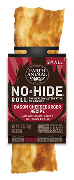 Earth Animal No Hide BBQ Bacon Cheeseburger Recipe Roll Dog Chew Treat (Small - 1 ct)