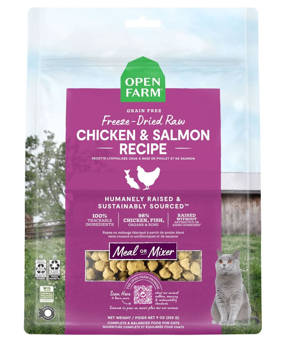Open Farm Freeze-Dried Chicken & Salmon Recipe Cat Food, 9 oz