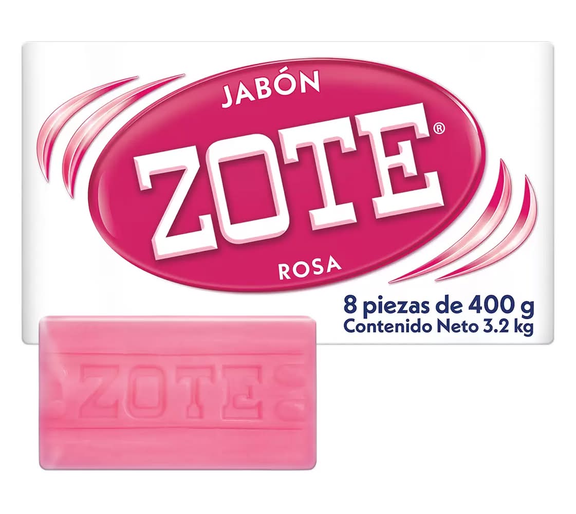 Zote · Jabón de lavandería, rosa (8 x 400 g)
