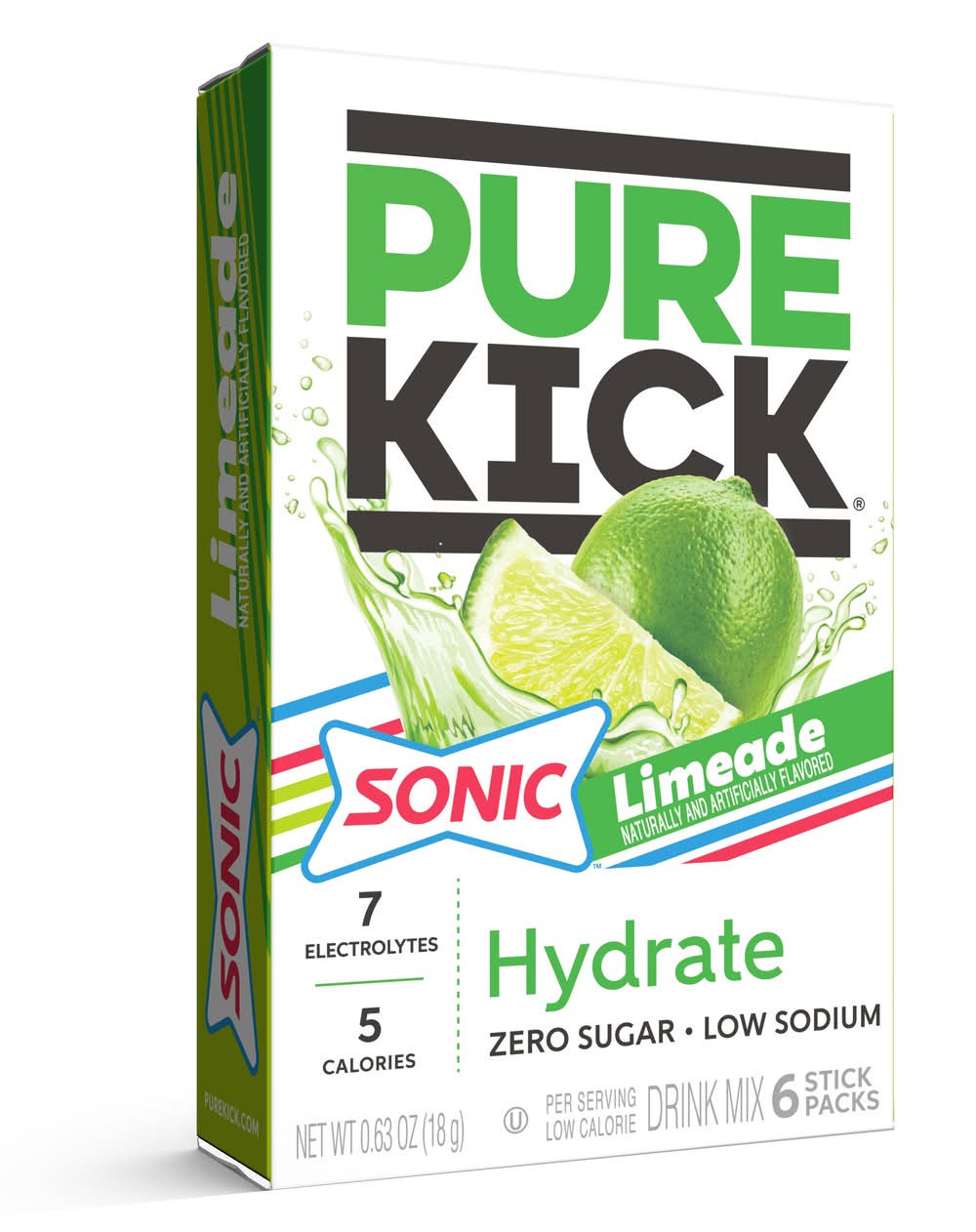 Pure Kick Hydrate Sonic Drink Mix, Limeade (0.63 oz, 6 ct)