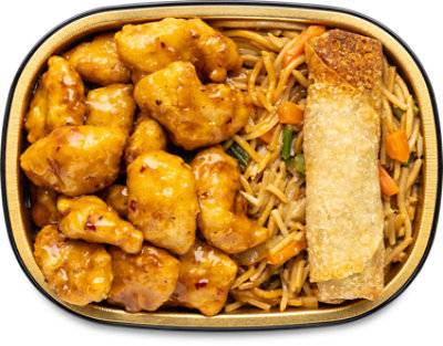 Readymeal General Tsao Chicken Thigh W/ Lo Mein & Egg Roll Cold - Each