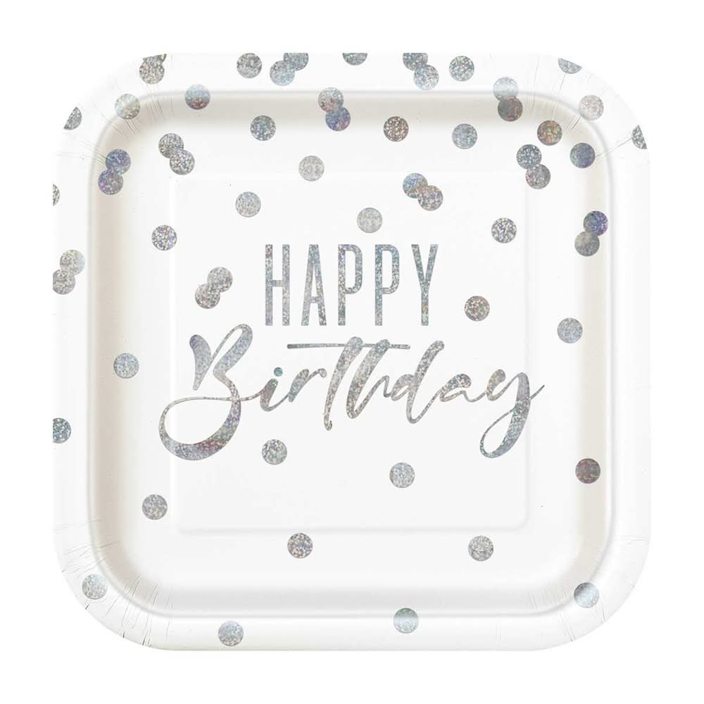 3-2-1 Party Elegant Polka Dot Birthday Party Plates, 9 in (8 ct)