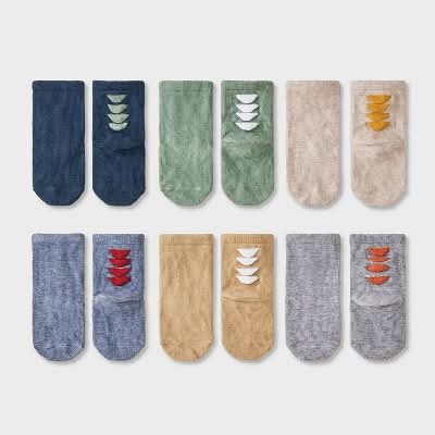 Cat & Jack Baby Dino Crew Socks, 12-24M (6 ct)