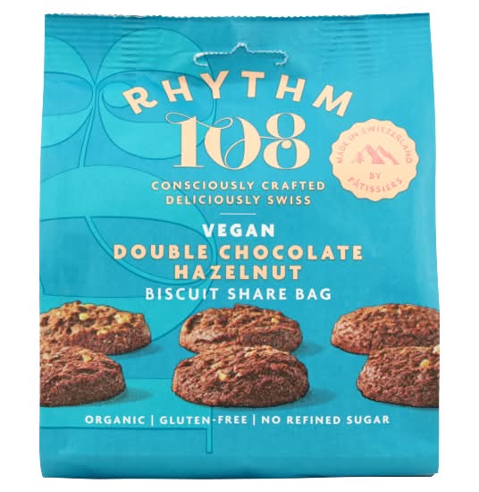 Rhythm 108 Double Chocolate Hazelnut Biscuit Share Bag (135g)
