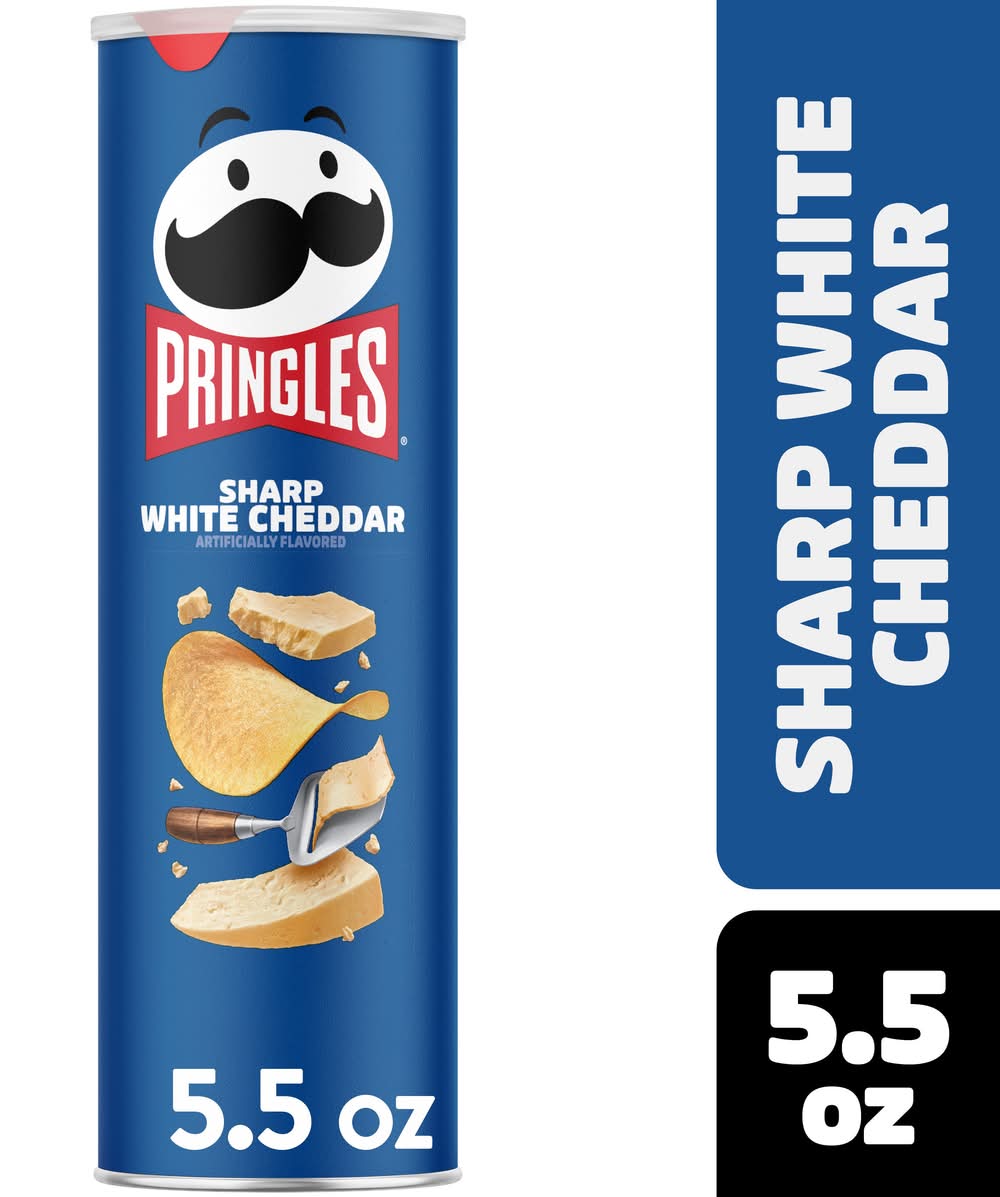 Pringles Potato Crisps Chips, Sharp White Cheddar (5.5 oz)