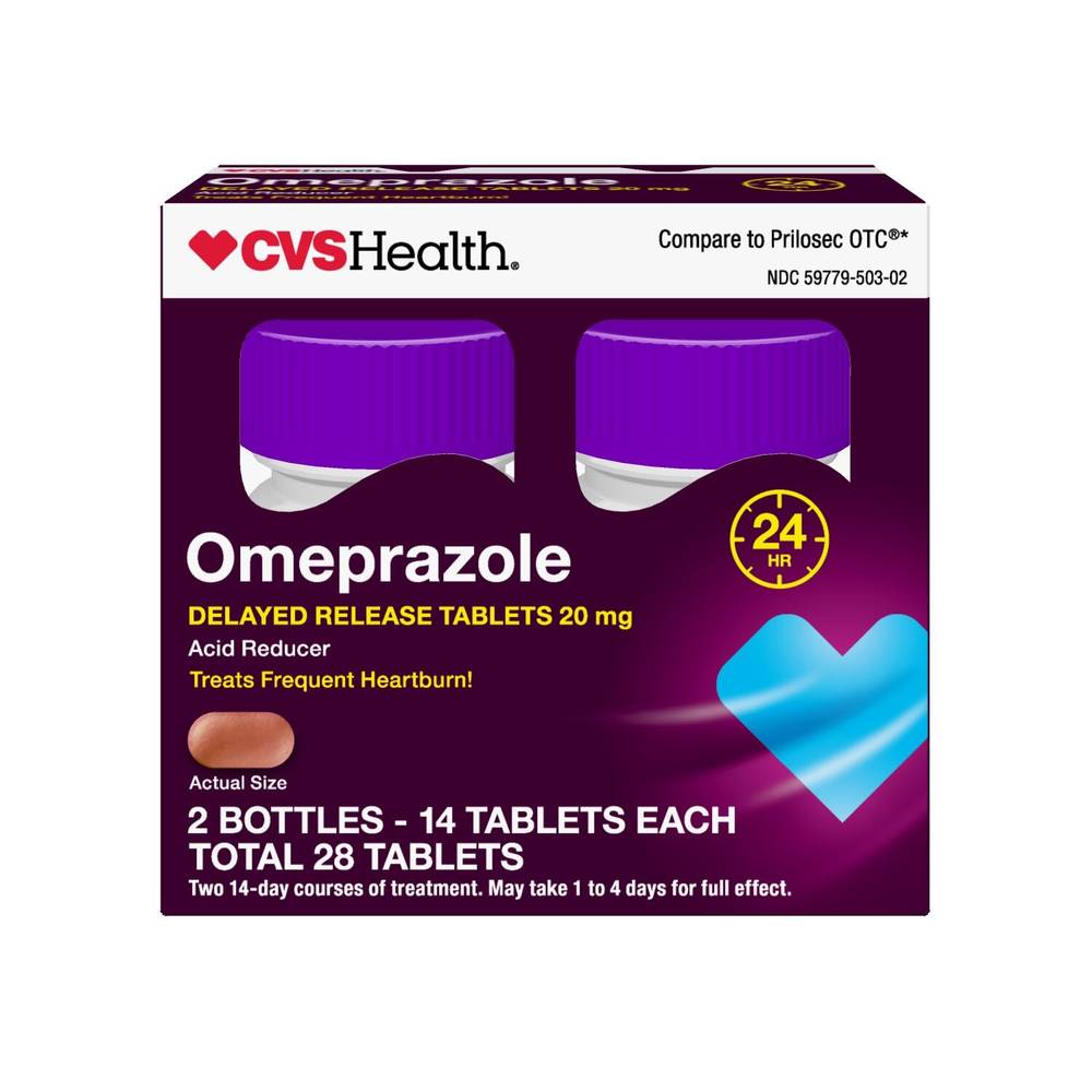 Cvs Health Omeprazole Delayed Release Acid Reducer Tablets, 28 Ct