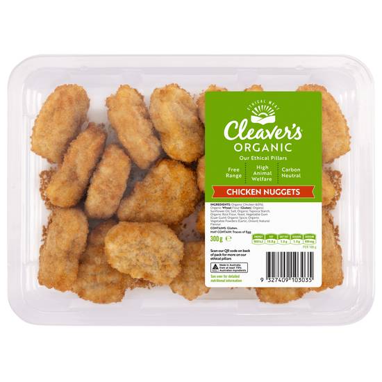 Cleaver's Organic Free Range Chicken Nuggets 300 Gram