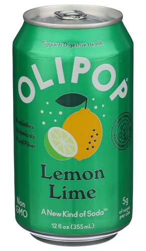 Olipop Lemon Lime Prebiotic Sparkling Tonic