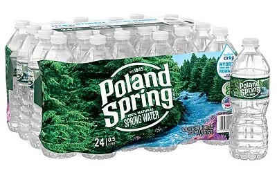 Poland Spring 100% Natural Spring Water, Regular Flavor, 16.9 oz., 24/Carton (12119419)