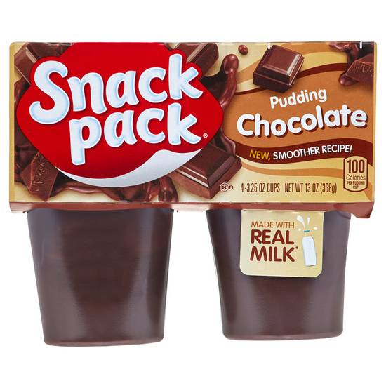 Order Snack Pack Chocolate Pudding 4ct food online from Everyday Needs by Gopuff store, Norfolk on bringmethat.com