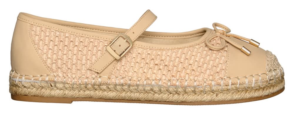 Serra Ladies Beige Espadrille Flat - Size 7