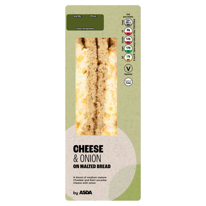 Asda Cheese & Onion on Malted Bread