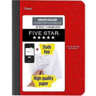 Five Star Graph Composition Notebook 80 Sheeets, 9.75"x7.5"