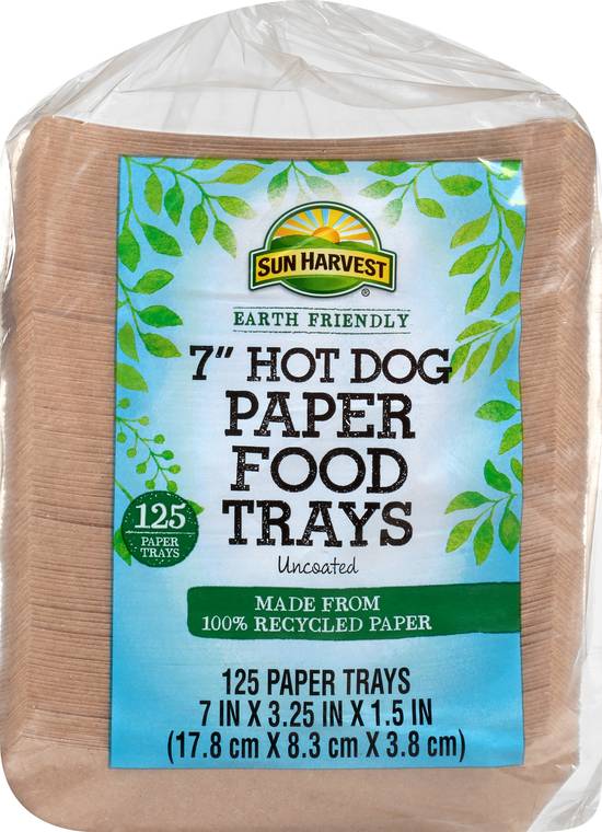 Sun Harvest Earth Friendly 7" Hot Dog Paper Food Trays (125 ct)