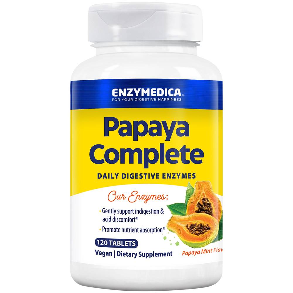 Papaya Complete Daily Digestive Enzymes - Papaya Mint (120 Tablets)