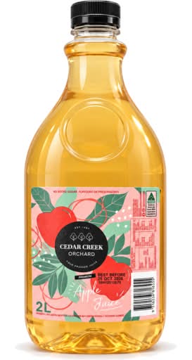 Cedar Creek Orchard Cold Pressed Juice Premium Apple (2L)