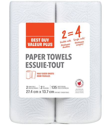 Best Buy Jumbo 2 Ply Paper Towel Rolls, 27.4 x 13.7 cm (2 ct)