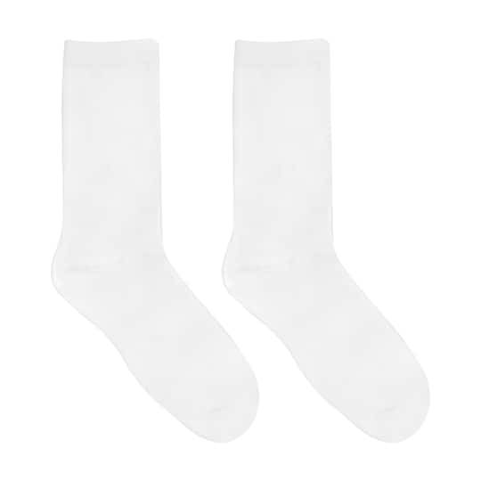 Make Market Sublimation Adult Crew Socks, White