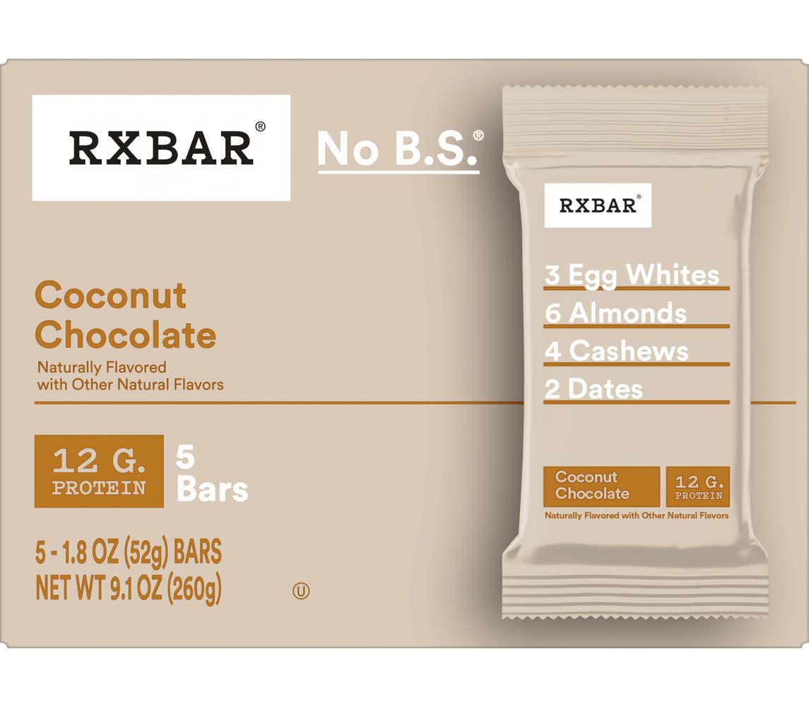 RXBAR Protein Bar, Coconut Chocolate (5 x 1.8 oz)