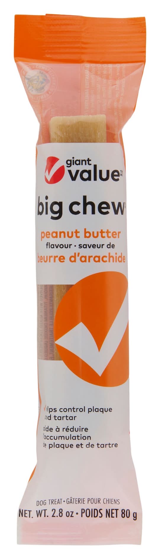 Giant Value Big Chew Dog Biscuit, Peanut Butter (80 g)