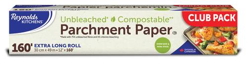 Reynolds Kitchens Unbleached Compostable Parchment Paper Roll, 30 cm x 49 m