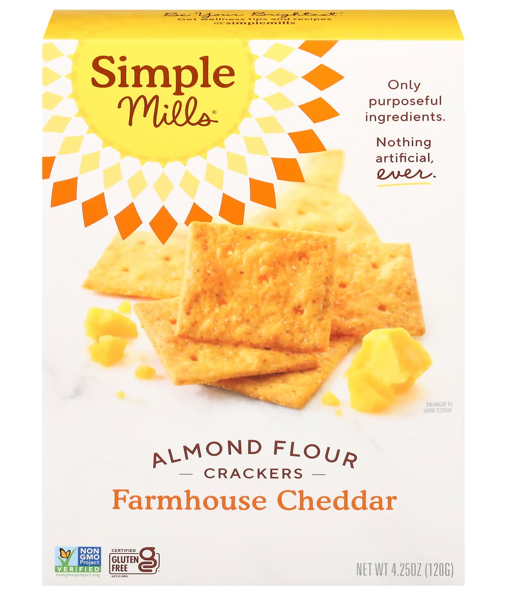 Simple Mills Almond Flour Crackers, Farmhouse Cheddar (4.25 oz)