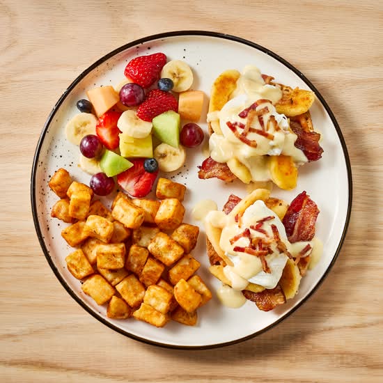Bénédict au bacon et pommes caramélisées / Bacon and Caramelized Apples Benedict