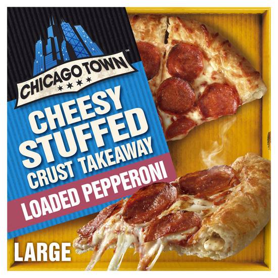 Chicago Town Takeaway Cheesy Stuffed Crust Pepperoni Large Pizza 640g