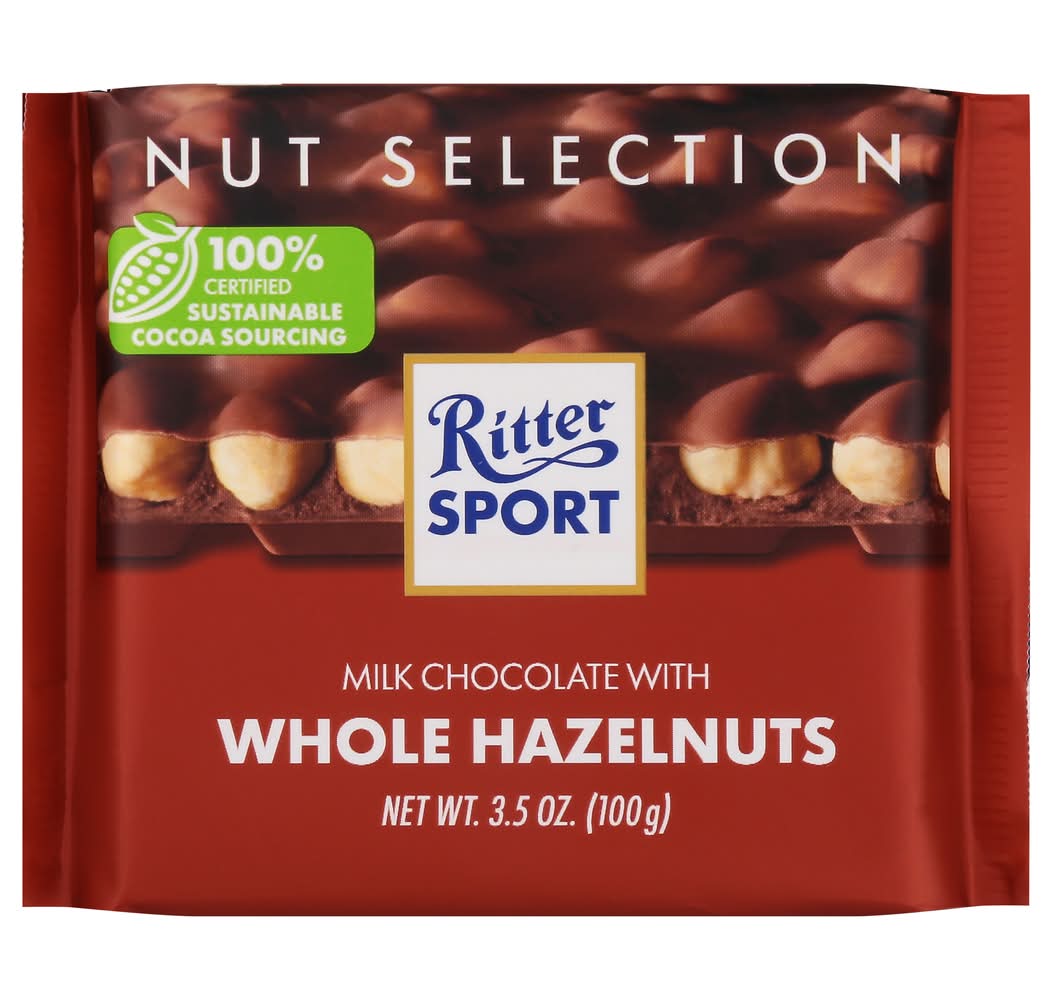 Ritter Sport Nut Selection Whole Hazelnuts Bar, Milk Chocolate (3.5 oz)