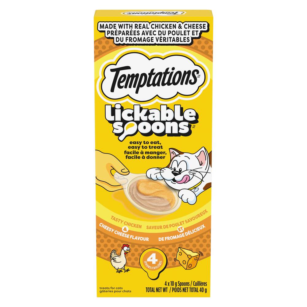 Temptations Lickable Spoons Adult Cat Treats (4 ct) (chicken-cheese)