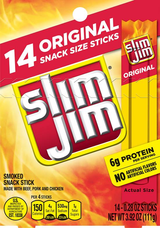 Slim Jim Smoked Snack Stick (14 ct)
