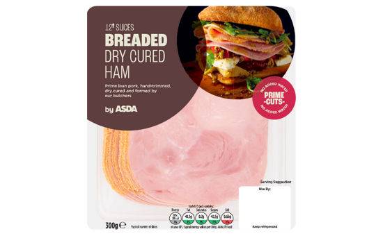Asda 10 Sliced Breaded Dry Cured Ham 300g
