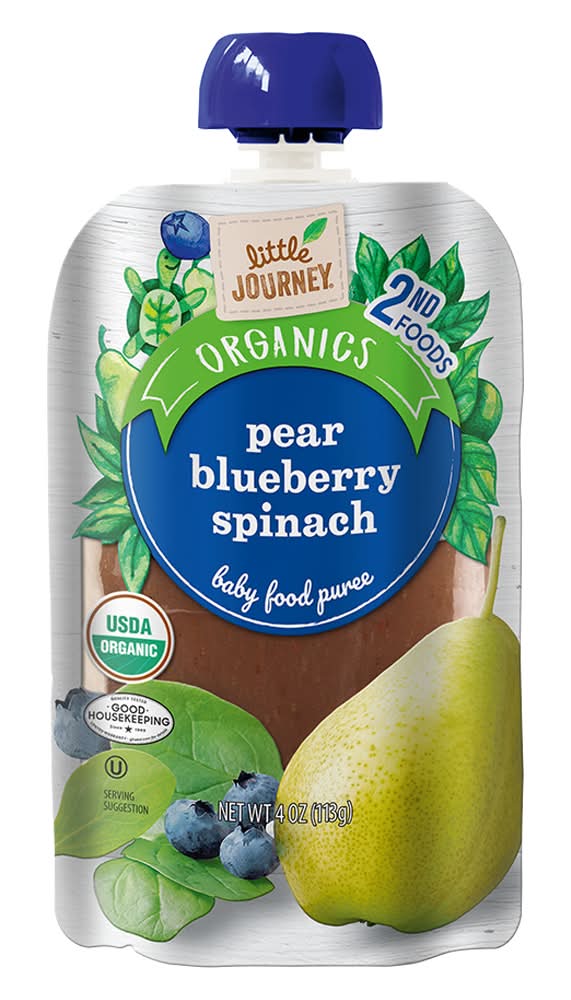 Little Journey Organic Pear Blueberry Spinach Baby Food Puree