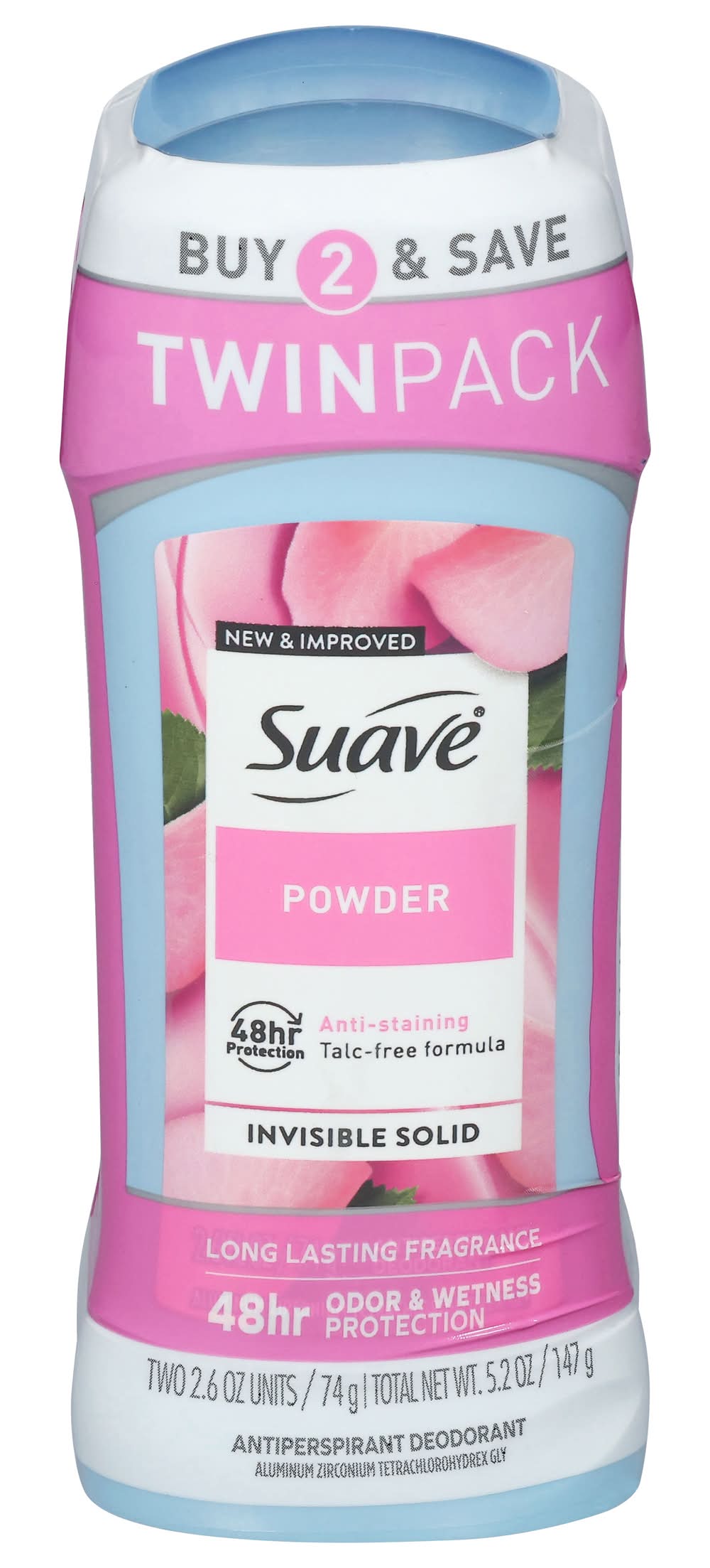 Suave Powder Fresh Anti Perspirant and Deodorant (2.6 oz, 2 ct)