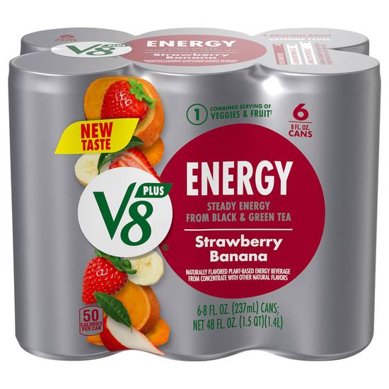 V8 Plus Energy Strawberry Banana Drink (6 ct, 8 fl oz)