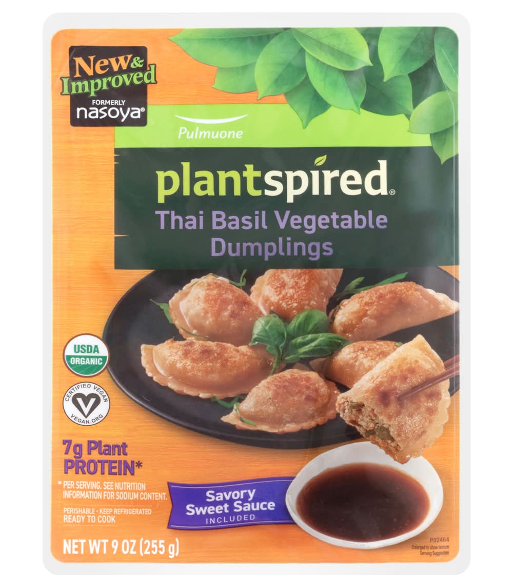 Pulmuone Plantspired Dumplings With Savory Sweet Sauce, Thai Basil Vegetable (9 oz)