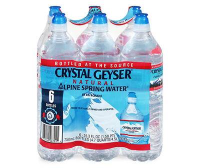Crystal Geyser Natural Alpine Spring Water (6ct , 25.3 fl oz)