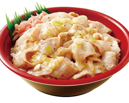 豚とろ焼肉丼(塩) Grilled fatty pork rice bowl,with scallion in salty lemon sauce