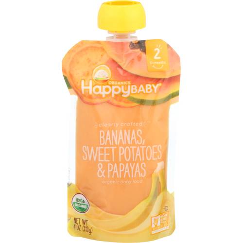 Happy Baby Organic Banana Sweet Potatoes & Papaya Stage 2 Pouch