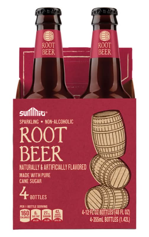 Summit Sparkling Non-Alcoholic Root Beer (4 x 12 fl oz)