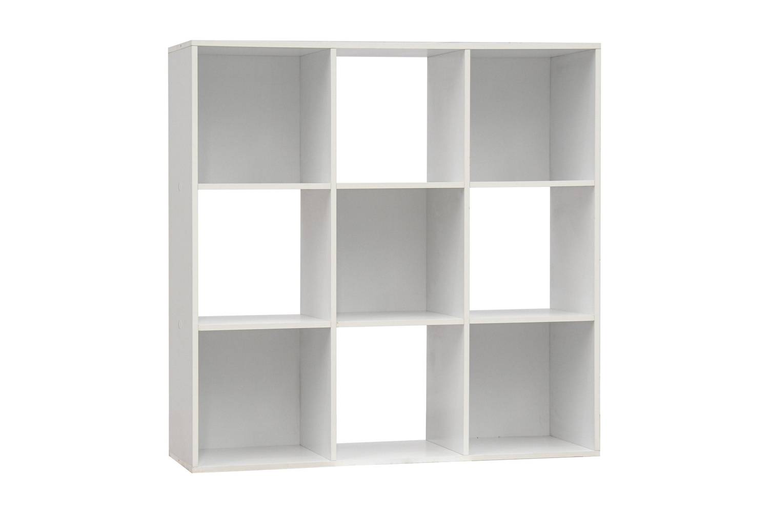 Style Selections 35.88-in H x 35.88-in W x 11.63-in D White Stackable Wood Laminate 9 Cube Organizer | CL22-11ST9-W