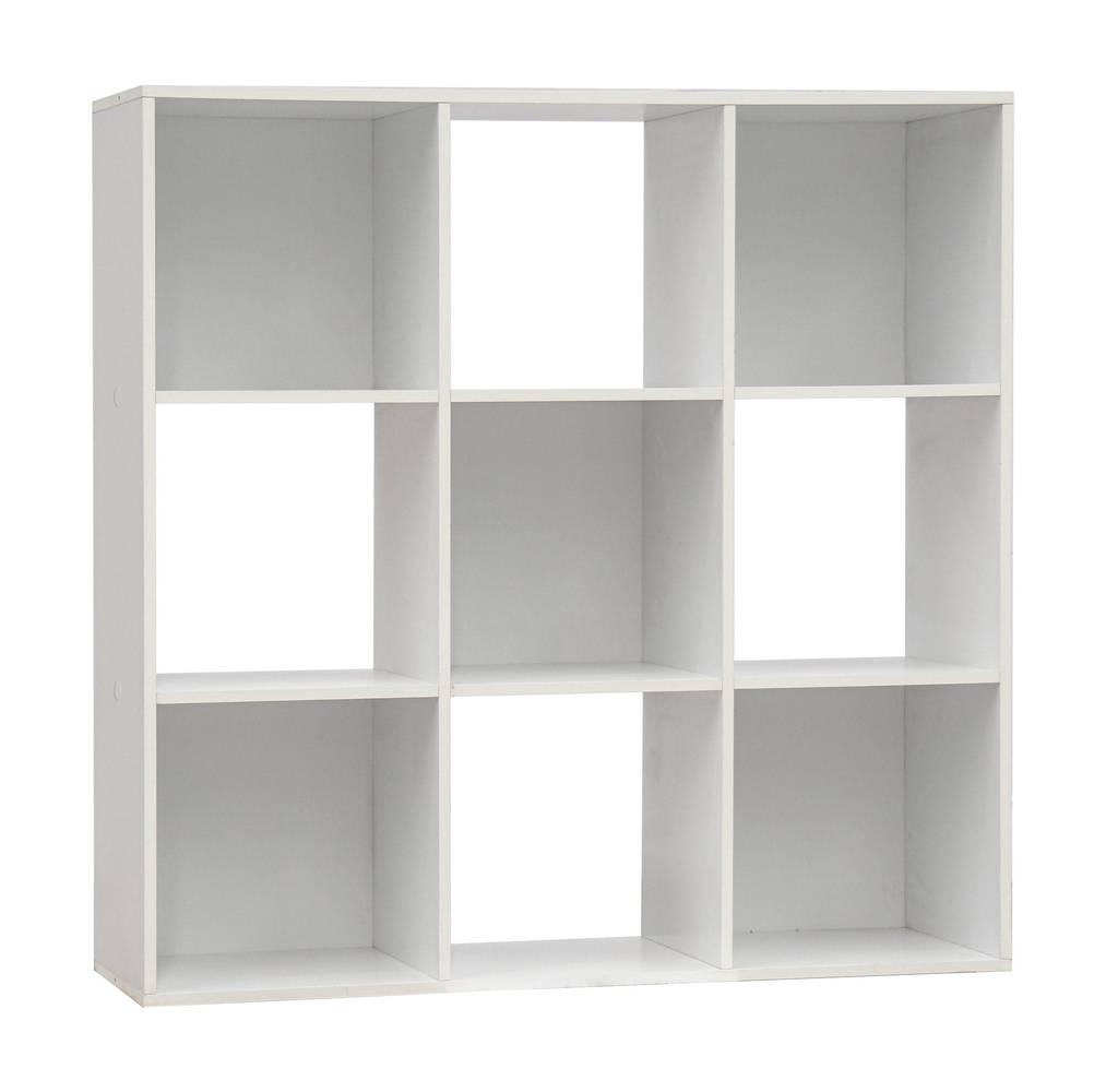 Style Selections Stackable Wood Laminate 9 Cube Organizer, White